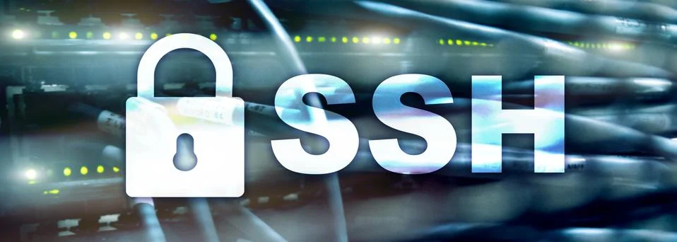 SSH, Secure Shell protocol and software. Data protection, internet and Stock Photos