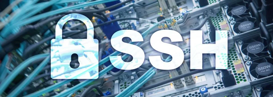 SSH, Secure Shell protocol and software. Data protection, internet and teleco Stock Photos