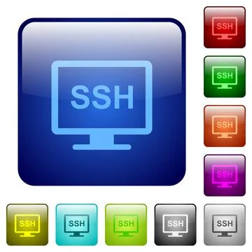 SSH terminal color square buttons Stock Illustration