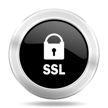Ssl black icon, metallic design internet button, web and mobile app illustrat Stock Illustration