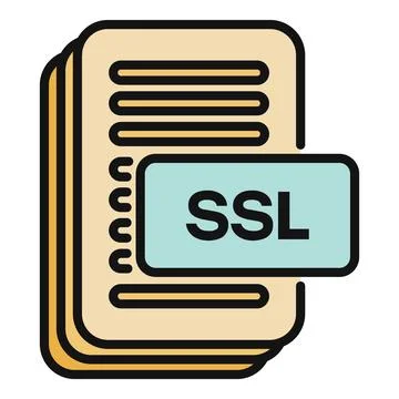 Ssl certificate document for web data security encryption Stock Illustration
