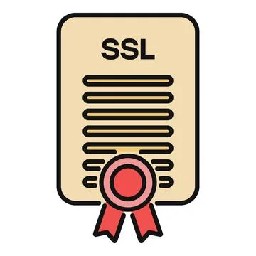 Ssl certificate document for web security encryption Stock Illustration