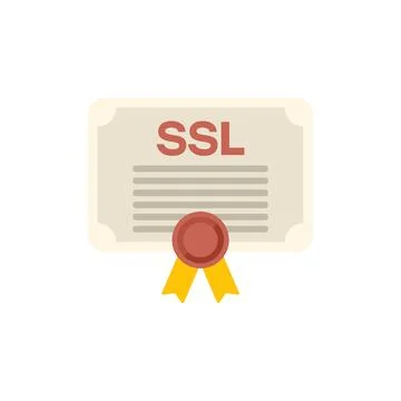 Ssl certificate guaranteeing secure online transaction Illustration