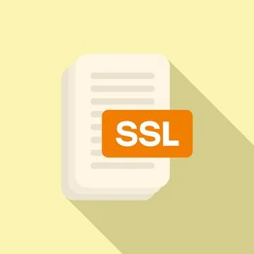 SSL certificate icon flat vector. Web data Illustrazione stock