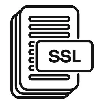 SSL certificate icon outline vector. Web data Ilustración de archivo