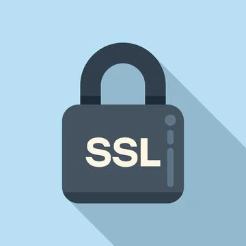 SSL certificate padlock icon flat vector. Network security 库存插图