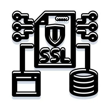 Ssl certificate providing secure data encryption and network safety Stock Illustration