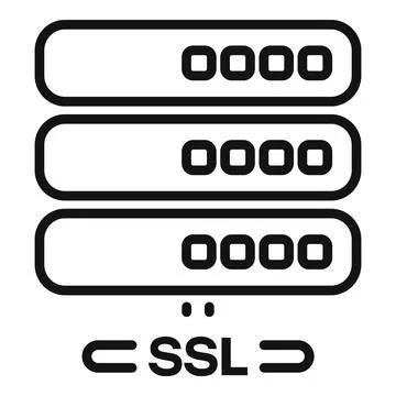 SSL certificate server icon outline vector. Network security Ilustración de archivo