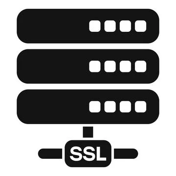 SSL certificate server icon simple vector. Network security Ilustración de archivo