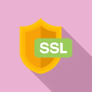 SSL certificate shield icon flat vector. Safe data 库存插图