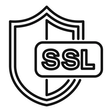 SSL certificate shield icon outline vector. Safe data Ilustración de archivo