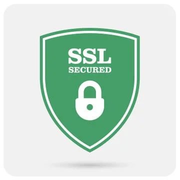 Ssl certificate shield with padlock - secure website emblem Stock Illustration