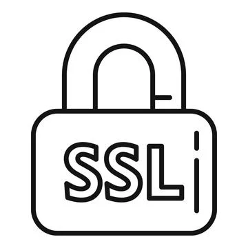 Ssl cipher icon outline vector. Lock code Illustrazione stock