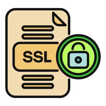 Ssl document file with security padlock icon Stock Illustration