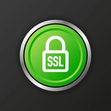 SSL encryption button. Secure icon. Vector illustration. Stock Illustration