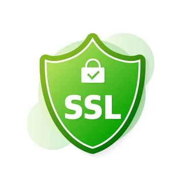 SSL encryption label. Secure banner. Vector illustration Stock Illustration