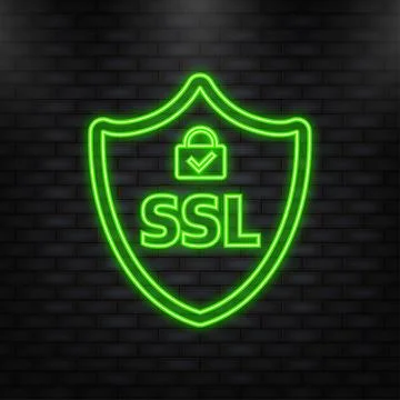 SSL encryption label. Secure banner. Vector illustration Stock Illustration