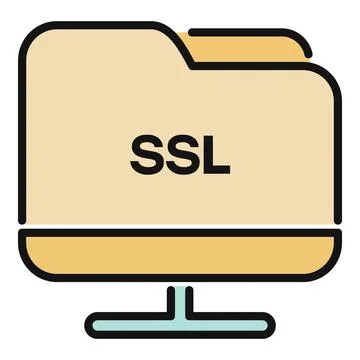 Ssl folder icon illustrating secure data encryption Stock Illustration