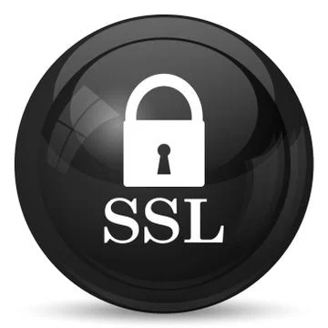 SSL icon. Internet button on white background.. Stock Illustration
