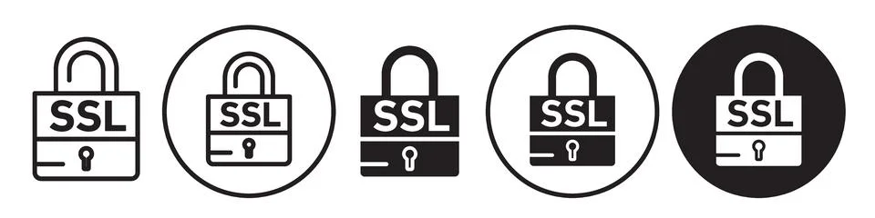 SSL icon vector set collection for web Illustrazione stock