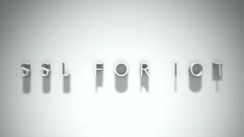 Ssl for iot 3D title animation with shadows on a white background Stock Footage 297268957