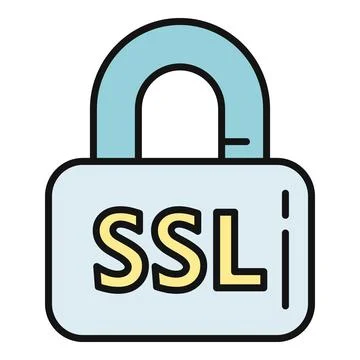 Ssl padlock icon symbolizing web data protection Stock Illustration