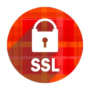 Ssl red flat icon isolated. 库存插图