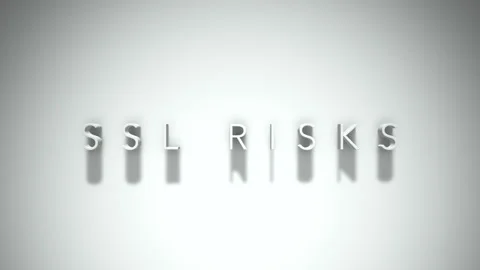 Ssl risks 3D title animation with shadows on a white background Stock Footage 297272211