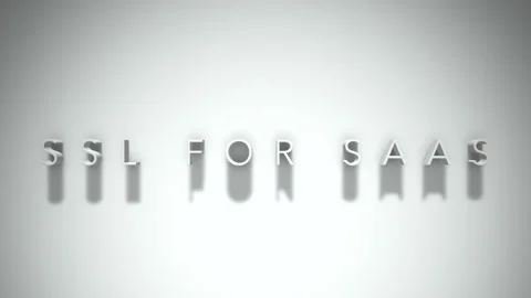 Ssl for saas 3D title animation white text on a white background Stock Footage 299644791