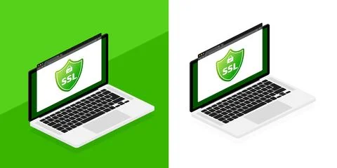 SSL Secure connection. Safe and Secure. Data encryption Illustrazione stock