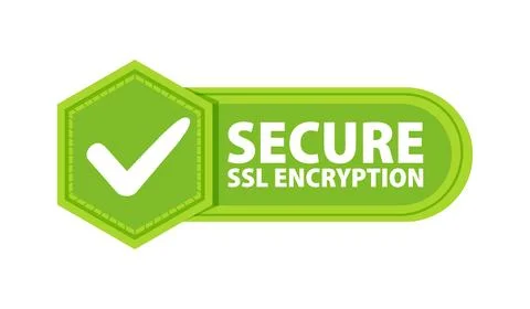 SSL secure https connection Badge with a check mark. Label or sticker Stock Illustration