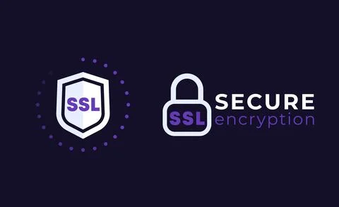 SSL secure icons on dark Ilustración de archivo