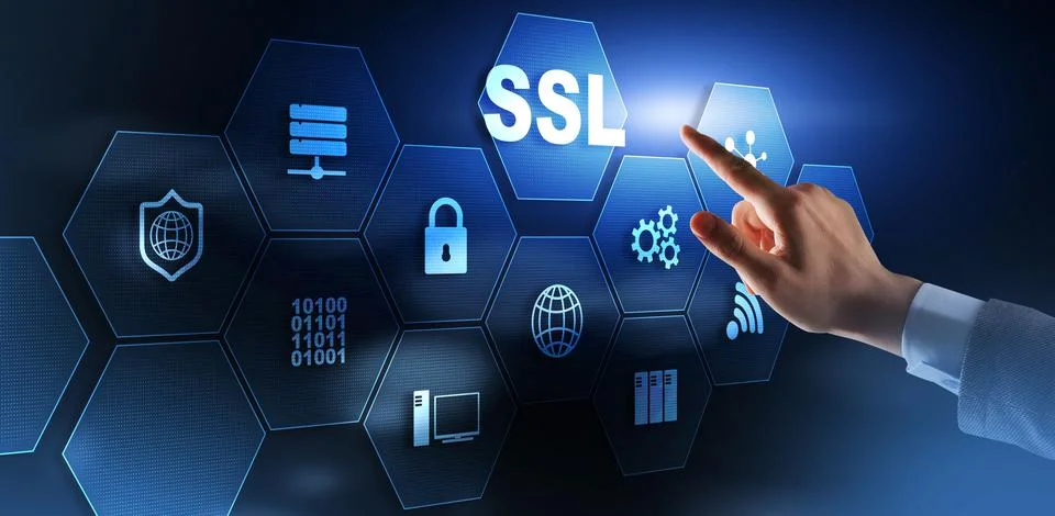 SSL Secure Sockets Layer concept. Cryptographic protocols provide secured Stock Photos