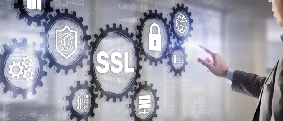 SSL Secure Sockets Layer concept. Cryptographic protocols provide secured Stock Photos