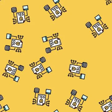 Ssl secure sockets layer seo vector seamless pattern 库存插图