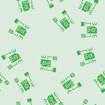 Ssl secure sockets layer seo glyph seamless pattern Stock Illustration