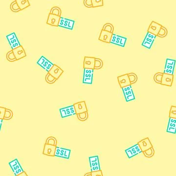 Ssl secure sockets layer seo vector seamless pattern 库存插图