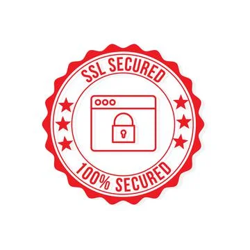 Ssl secured red stamp vector illustration.isolated on white background Stock Illustration