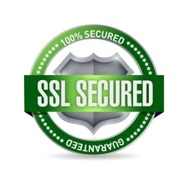 Ssl secured seal or shield illustration Stockillustratie