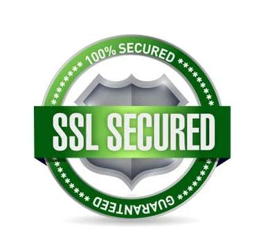 Ssl secured seal or shield illustration design over white Stock-Illustration