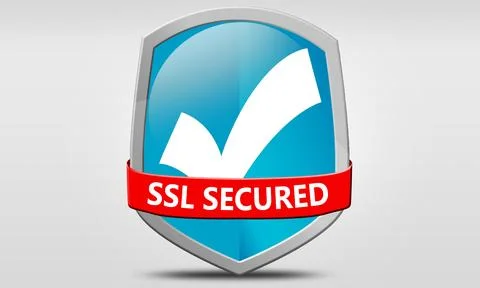 SSL Secured Shield isolated with white background 库存插图