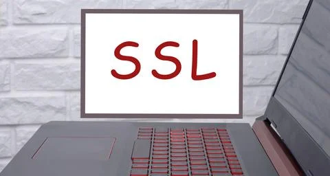 SSL, security certificate for web site written on the magnetic board next to Stock Photos