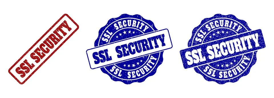 SSL SECURITY Scratched Stamp Seals Stockillustratie
