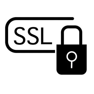 SSL security solid icon. Certificate protected vector illustration isolated on Illustrazione stock