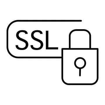 SSL security thin line icon. Certificate protected vector illustration isolated Stock Illustration