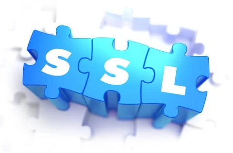 SSL - Text on Blue Puzzles Stock-Illustration