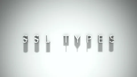 Ssl types 3D title animation with shadows on a white background Stock Footage 297268964
