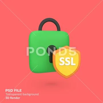 SSL Web Security isolated 3d render icon illustration PSD Template