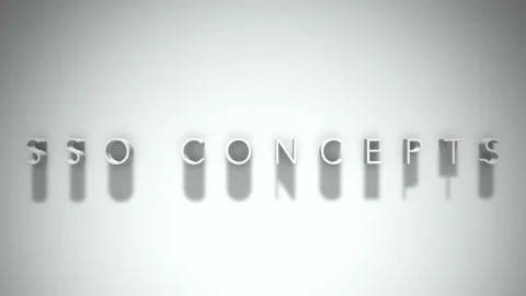 Sso concepts 3D title animation white text on a white background Stock Footage 299372603