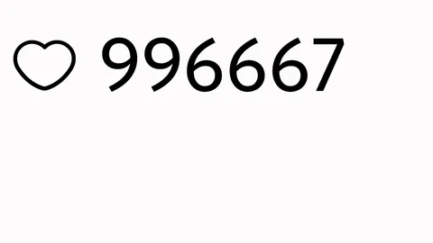 Ssocial network favourite button quickly Increasing to 1.000.000 Stock Footage 76722098